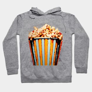 Popcorn: Enjoy the Show on a dark (Knocked Out) background Hoodie